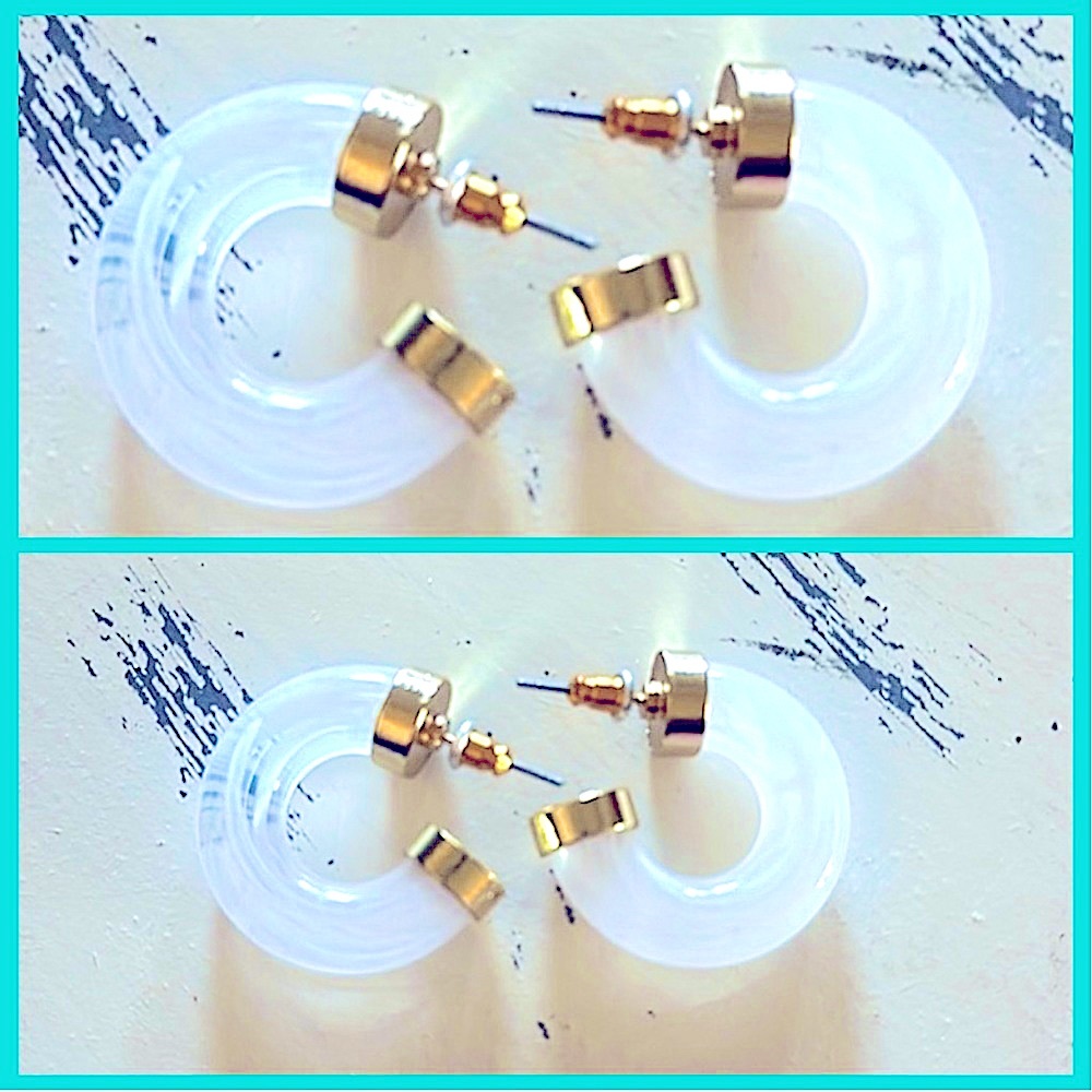 CHUNKY RESIN HOOP EARRINGS